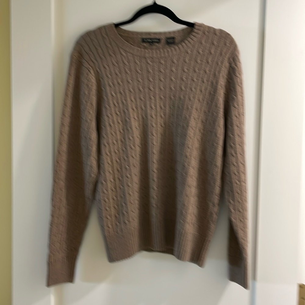 Jeanne Pierre Cotton Tan Cable Knit